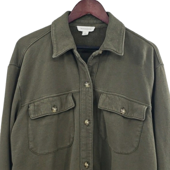 Treasure & Bond Dark Green Button Down Shacket - Picture 3 of 9